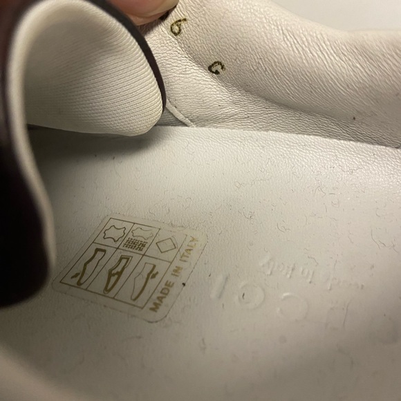 Gucci Brown Leather Monogram Embossed sneakers Sz:6 - Picture 8 of 10
